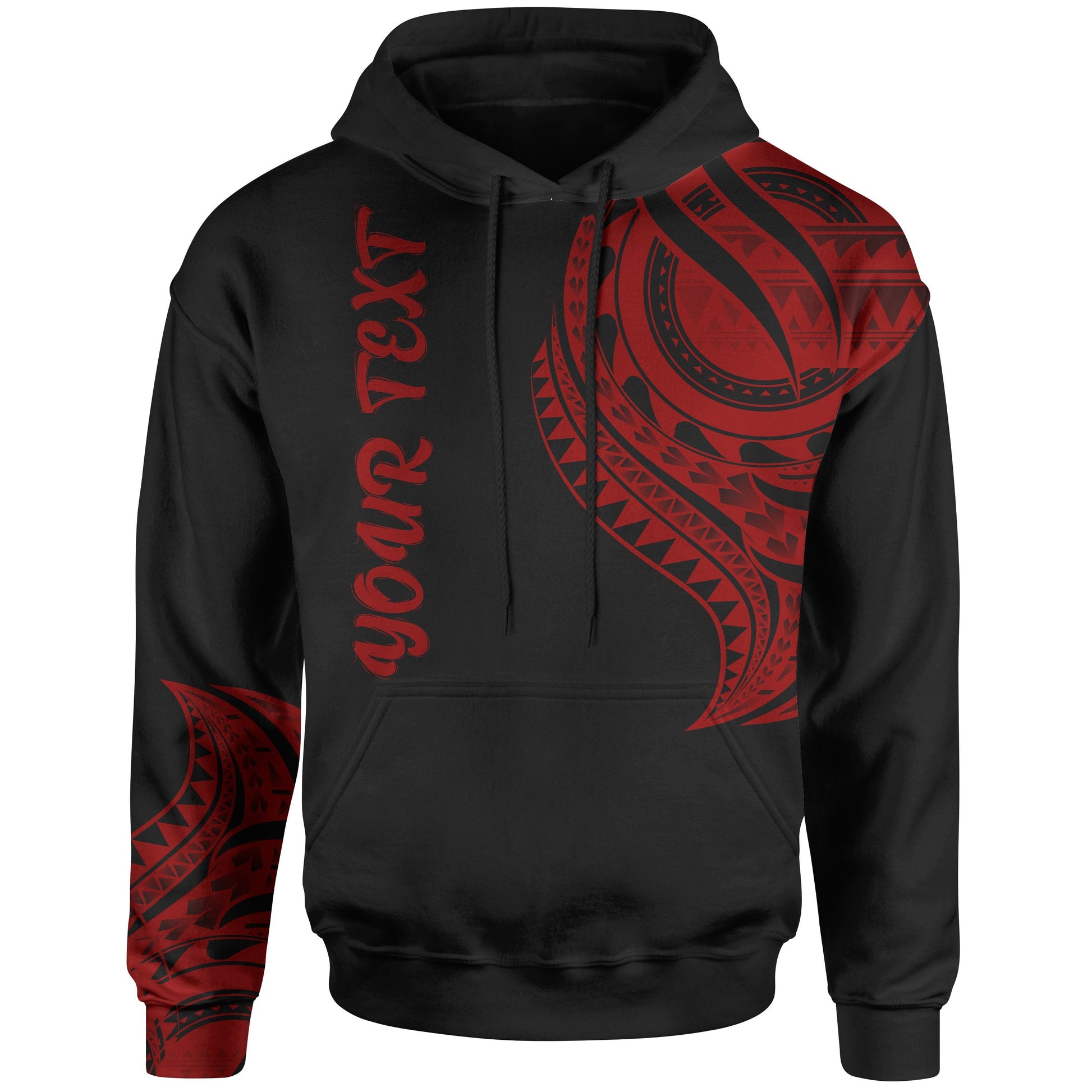 Custom Text Hawaii Custom Personalised Hoodie Hawaii Tatau Red Patterns