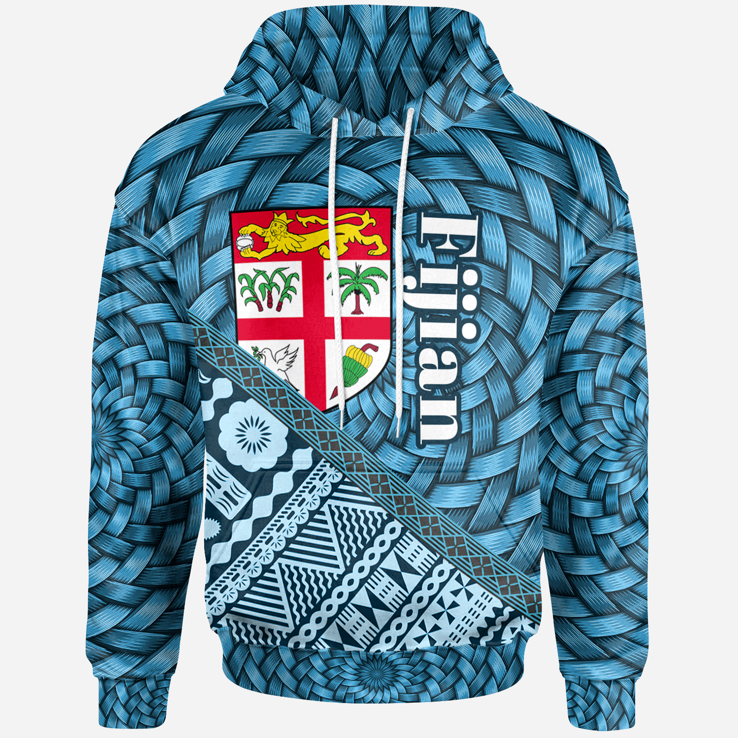 Fiji Hoodie Tapa Patterns With Bamboo