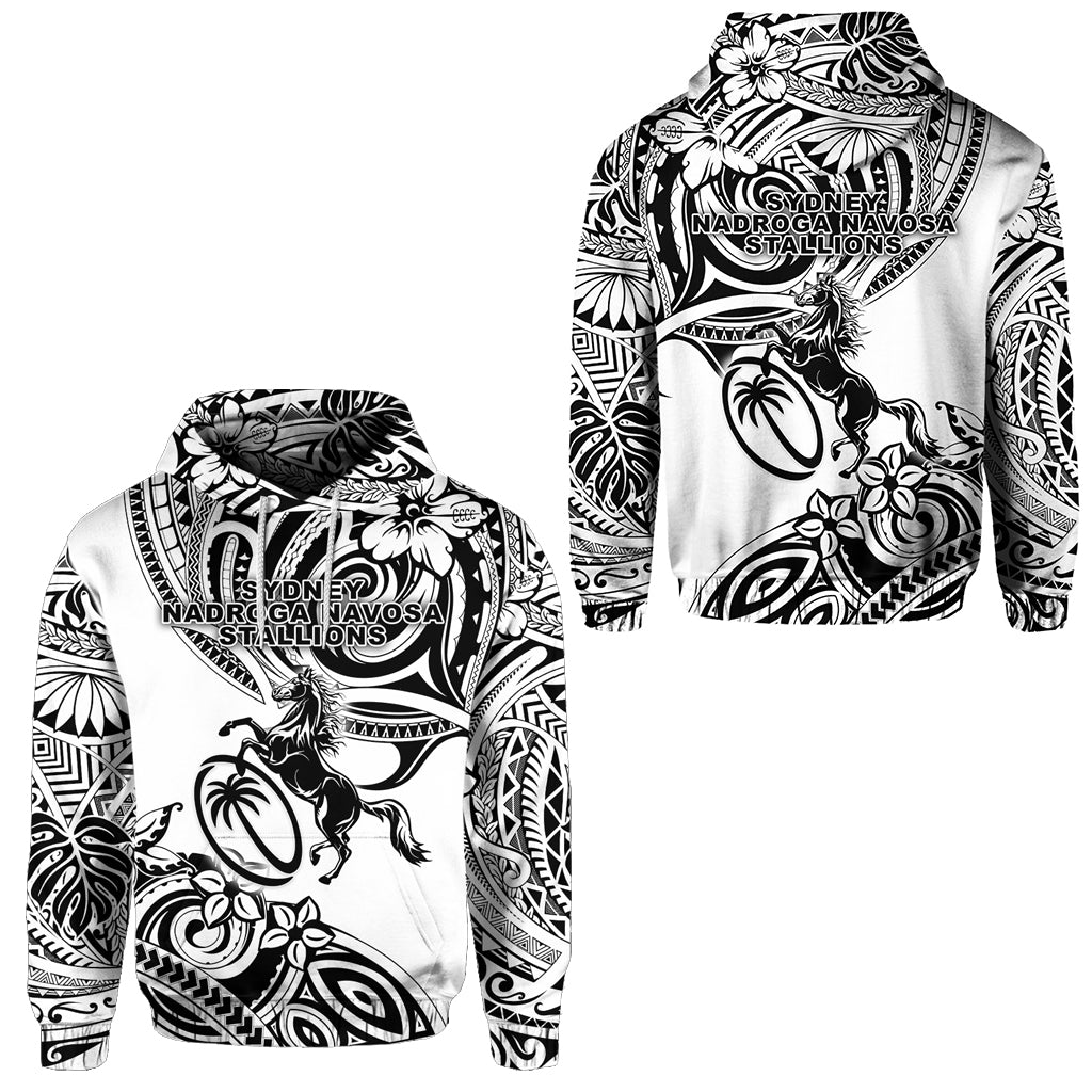 Fiji Rugby Hoodie Sydney Nadroga Navosa Stallions Unique Vibes White