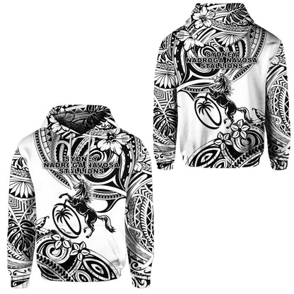 Fiji Rugby Hoodie Sydney Nadroga Navosa Stallions Unique Vibes White