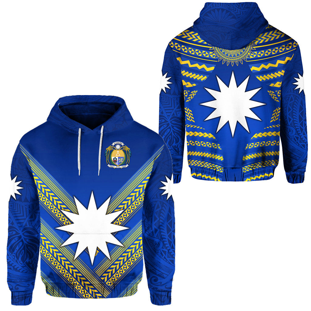 Nauru Polynesian Flag Hoodie Creative Style Blue