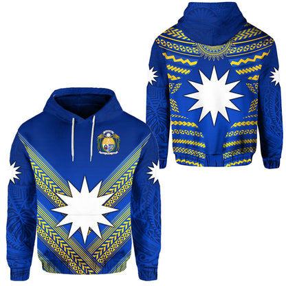 Nauru Polynesian Flag Hoodie Creative Style Blue
