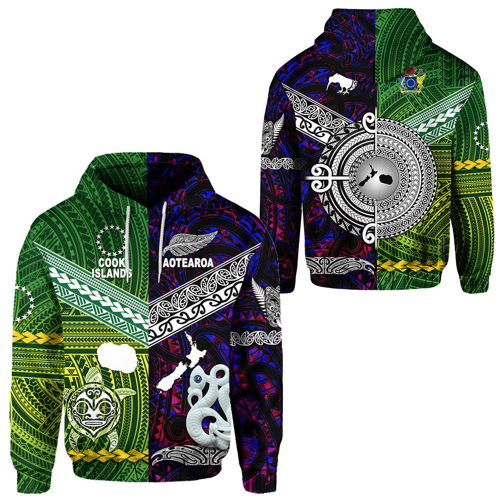New Zealand Maori Aotearoa Hoodie Cook Islands Together Purple