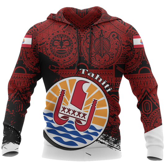 Tahiti Hoodie Tahiti Flag Polynesian Tattoo Special Z2