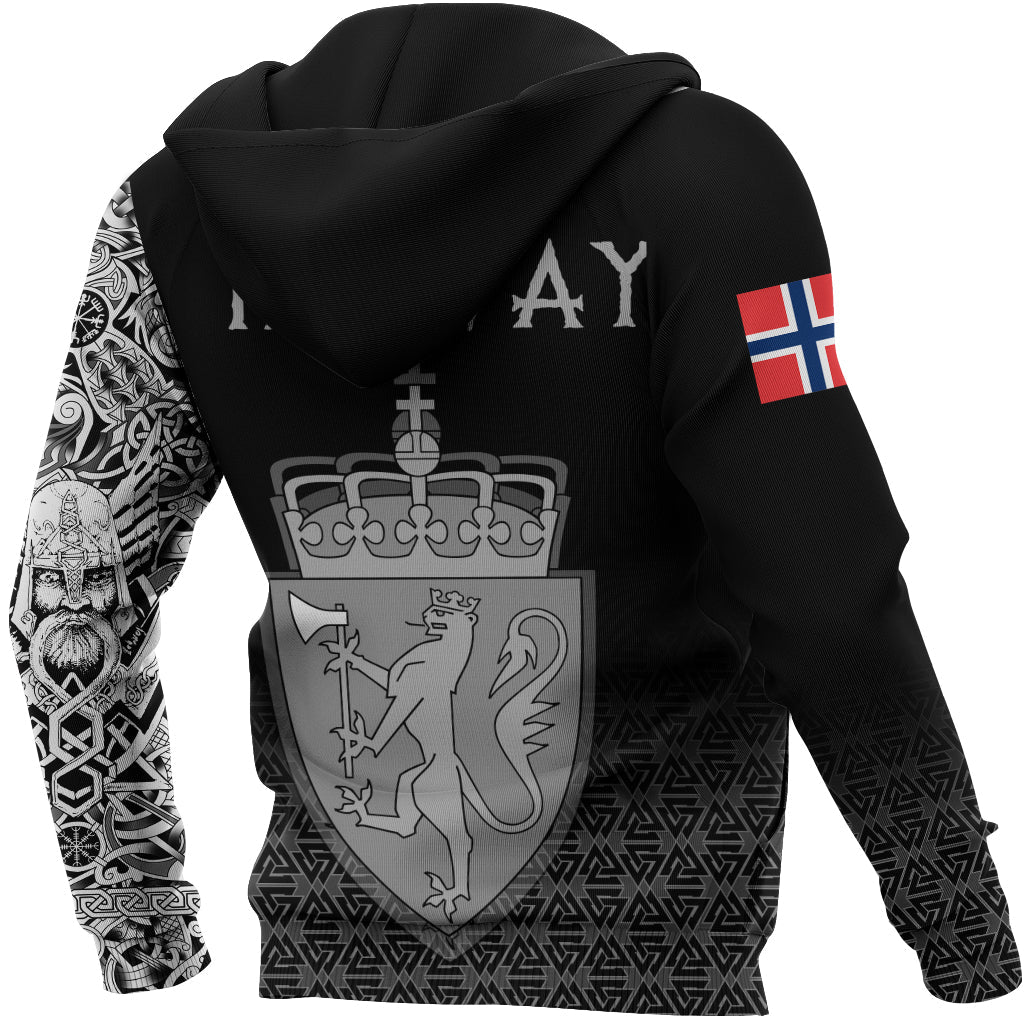 Viking Zip Hoodie Norway Coat Of Arms