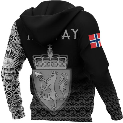 Viking Zip Hoodie Norway Coat Of Arms
