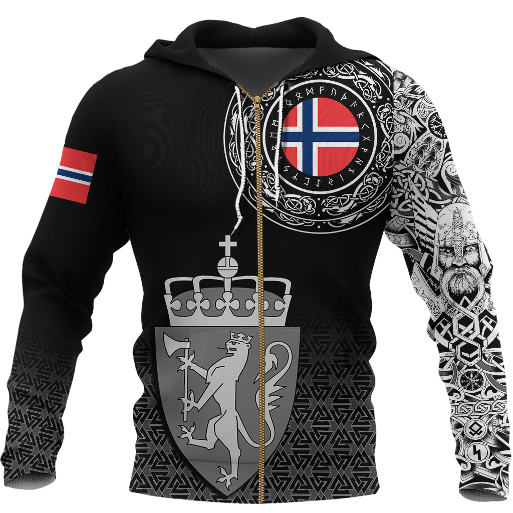 Viking Zip Hoodie Norway Coat Of Arms