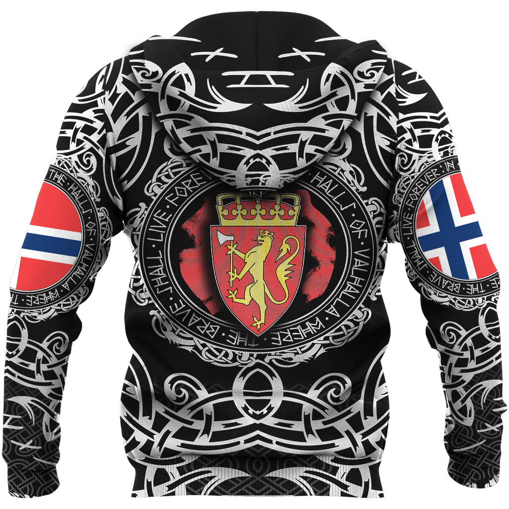 Viking Zip Hoodie Norway Viking Pattern