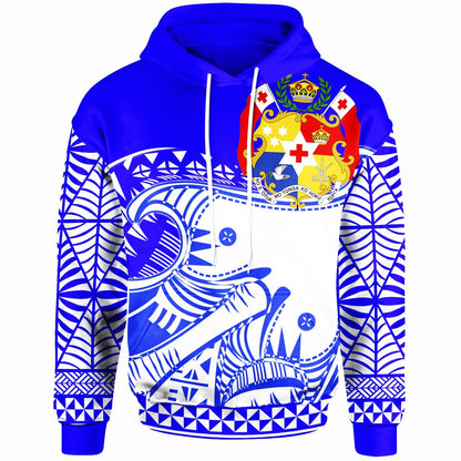 Tonga Hoodie Youthful Dynamic Style Blue Neon Color