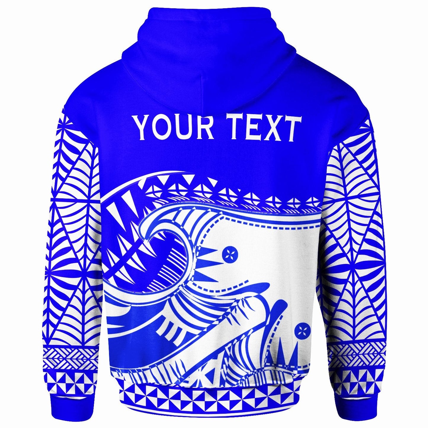 Tonga Zip Up Hoodie Youthful Dynamic Style Blue Neon Color