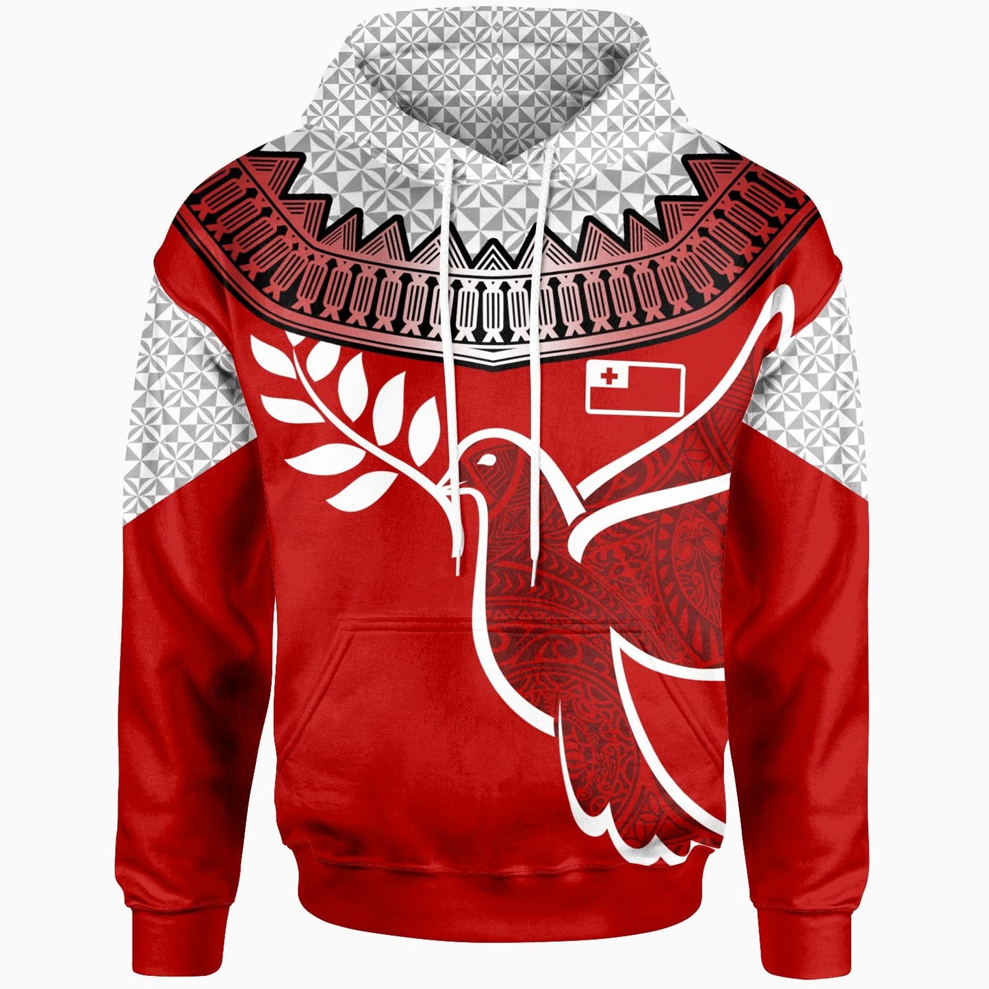 Tonga Flag Dove Bird Hoodie Dynamic Sport
