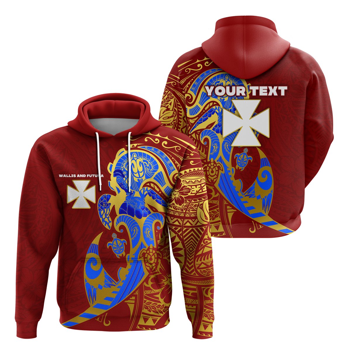 ( Personalised) Wallis and Futuna Hoodie Polynesian Royal Style