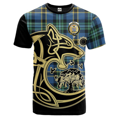 Printivon Hope Ancient Crest Celtic Wolf Tartan T Shirt Custom Your Text