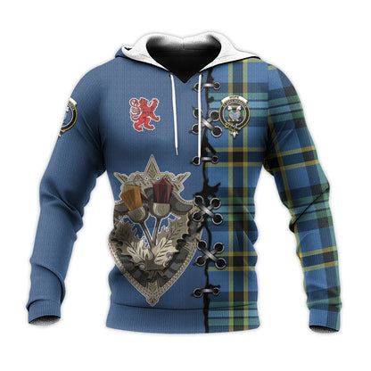 Printivon Hope Ancient Tartan Hoodie Lion Rampant And Celtic Thistle Style