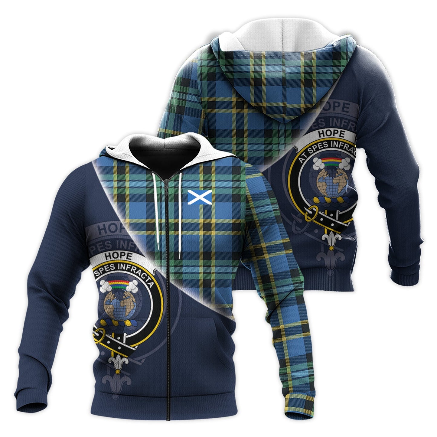 Printivon Hope Ancient Tartan Scottish Crest Hoodie