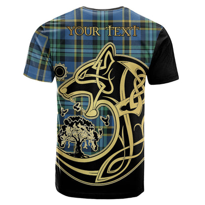 Printivon Hope Ancient Crest Celtic Wolf Tartan T Shirt Custom Your Text