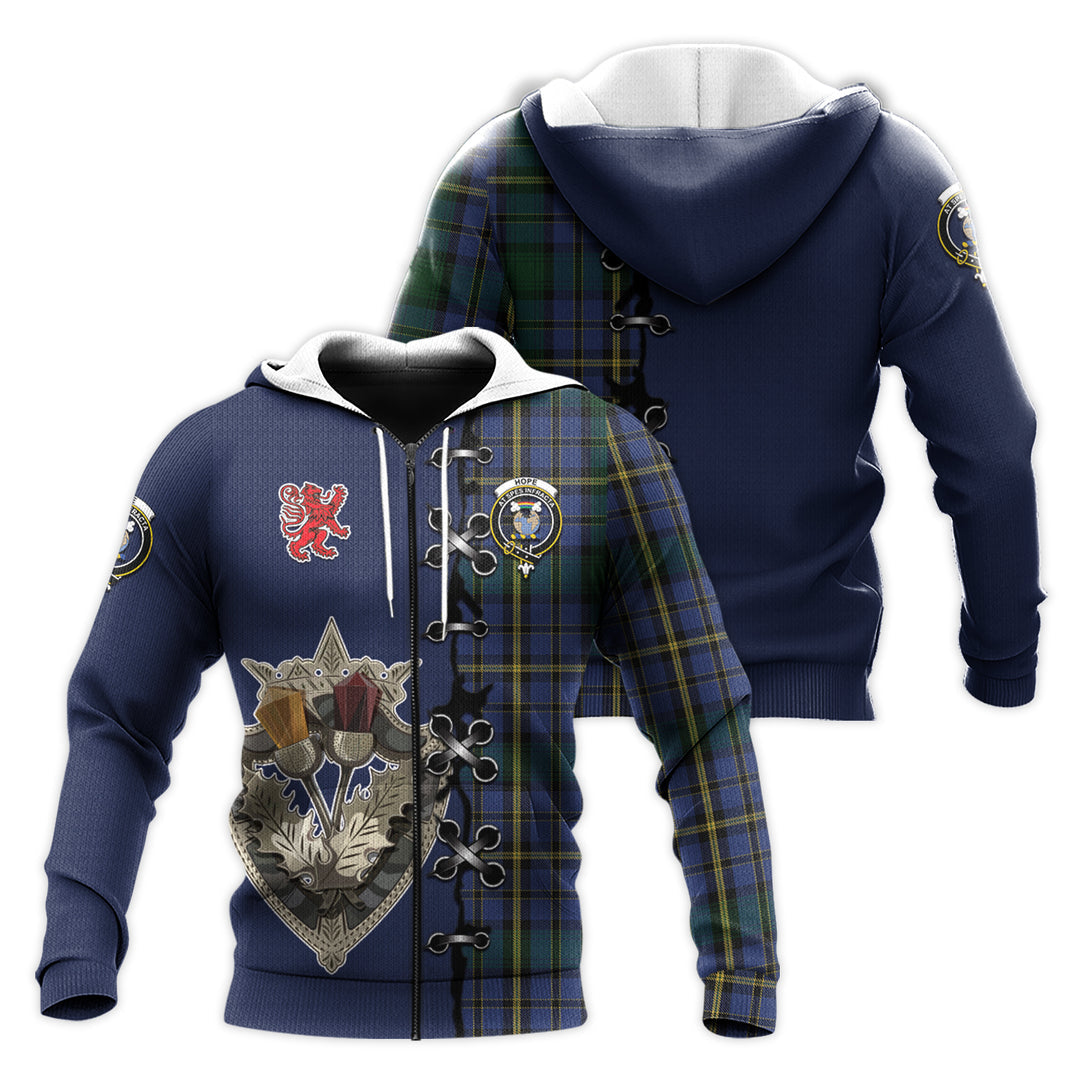 Printivon Hope Clan Originaux Tartan Hoodie Lion Rampant And Celtic Thistle Style