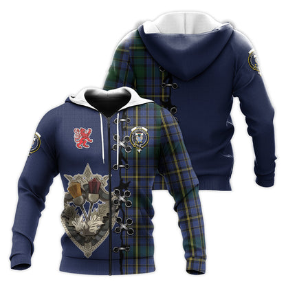 Printivon Hope Clan Originaux Tartan Hoodie Lion Rampant And Celtic Thistle Style