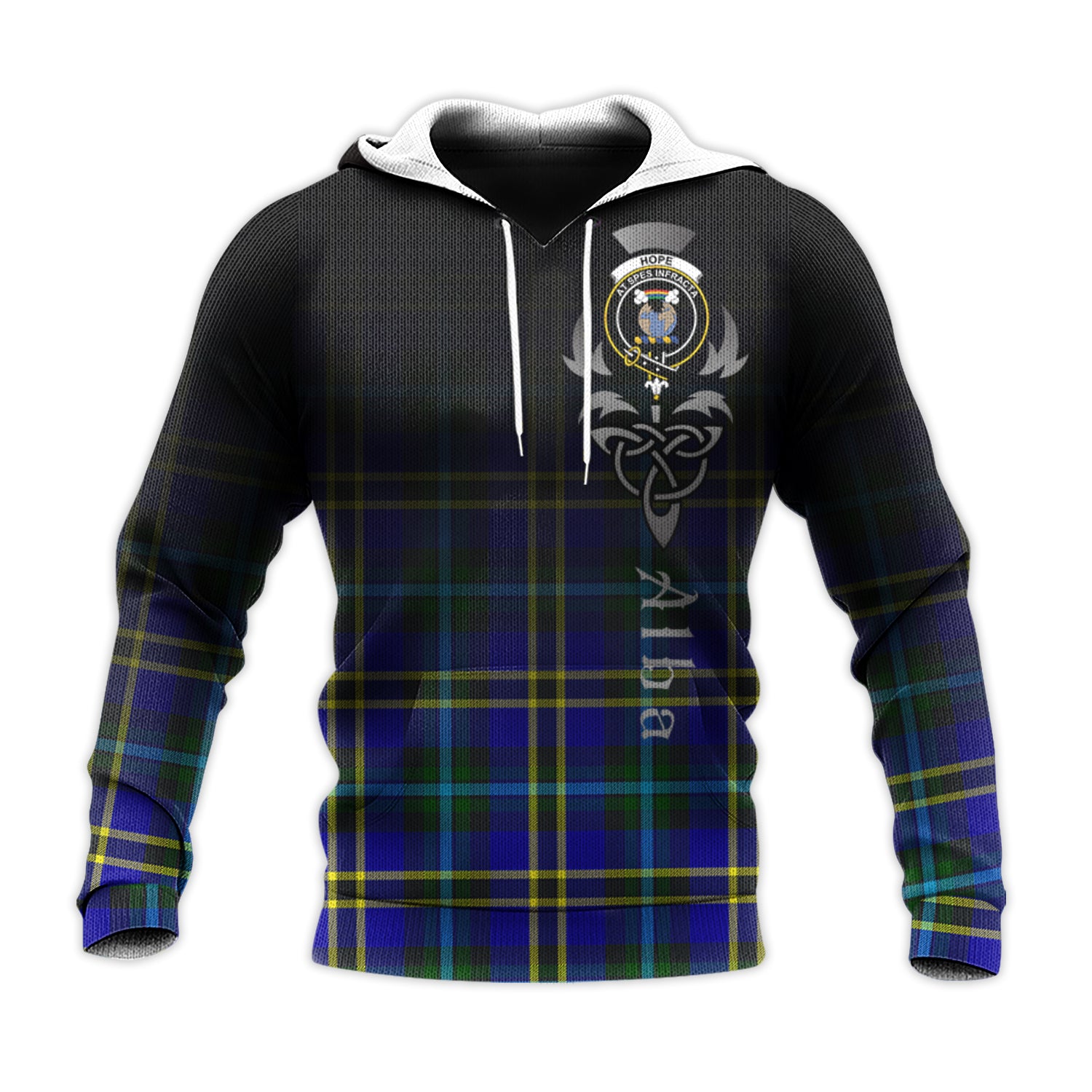 Printivon Hope Modern Tartan Crest Alba Celtic Hoodie