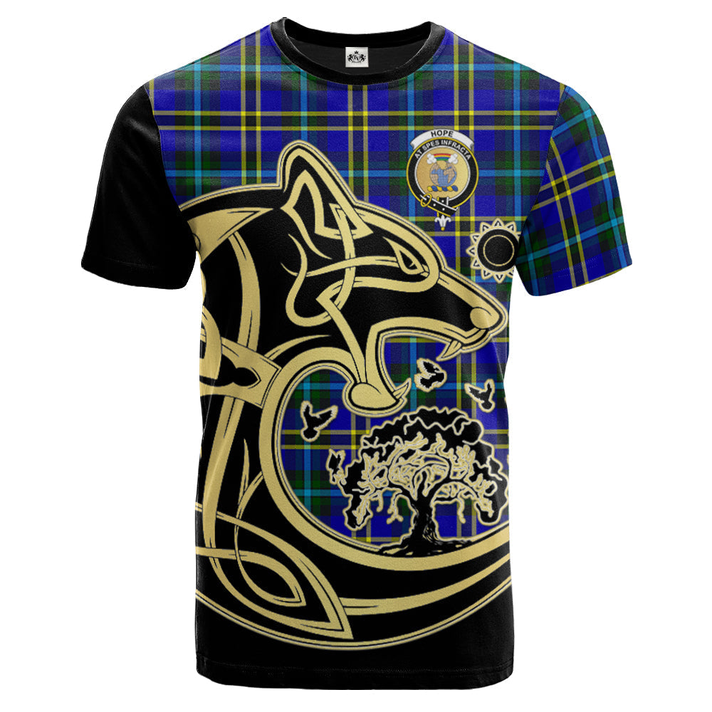 Printivon Hope Modern Crest Celtic Wolf Tartan T Shirt Custom Your Text