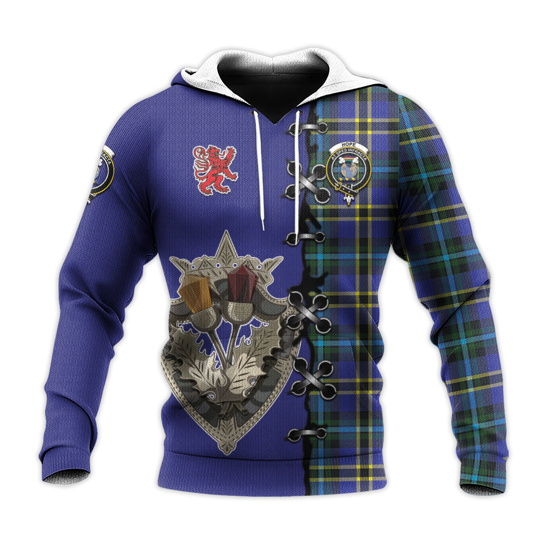Printivon Hope Modern Tartan Hoodie Lion Rampant And Celtic Thistle Style