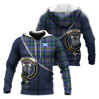 Printivon Hope Modern Tartan Scottish Crest Hoodie