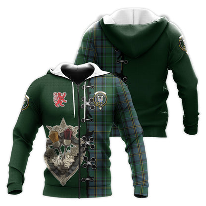 Printivon Hope Vere Tartan Hoodie Lion Rampant And Celtic Thistle Style