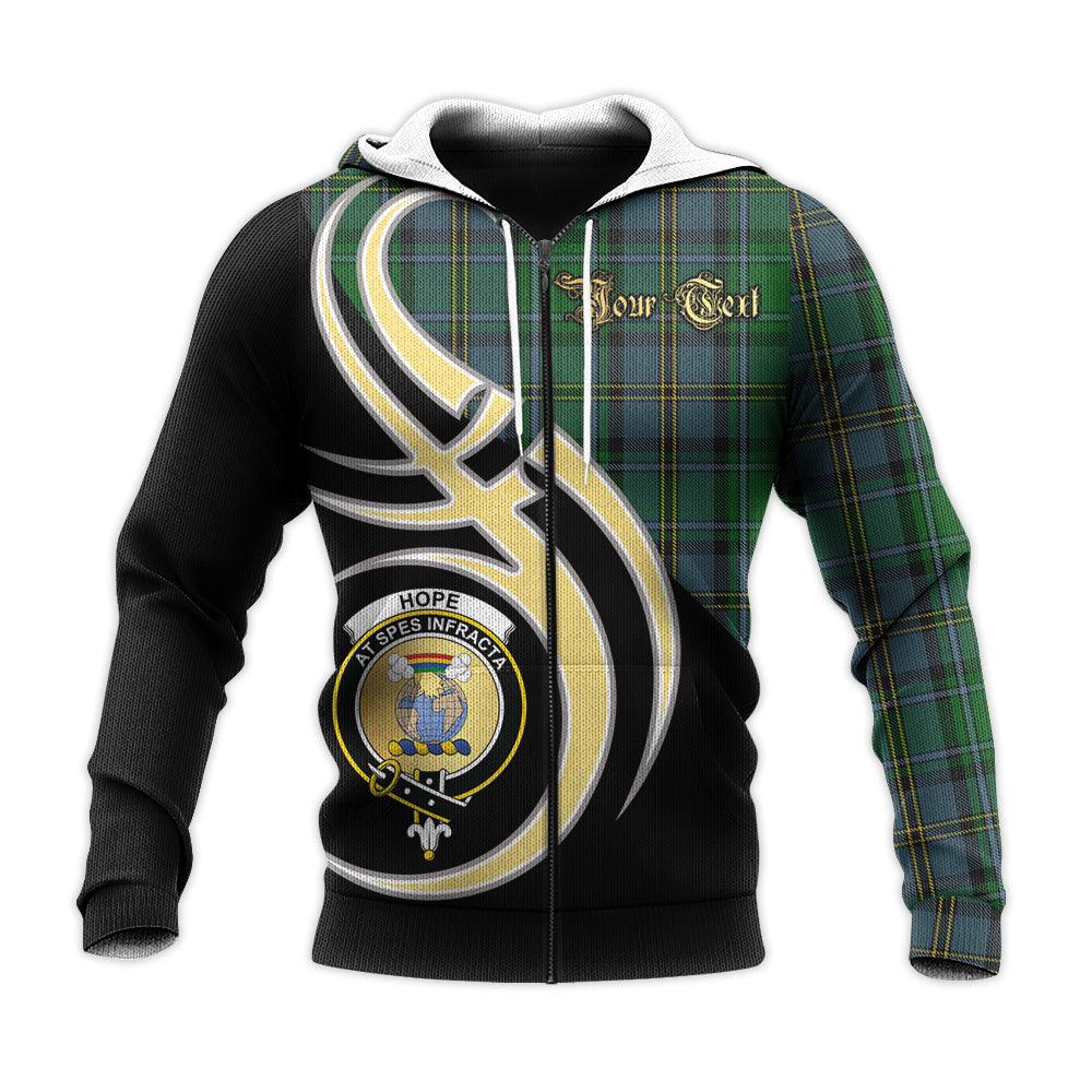 Printivon Hope Vere Clan Believe In Me Crest Tartan Knitted Hoodie Custom Your Text