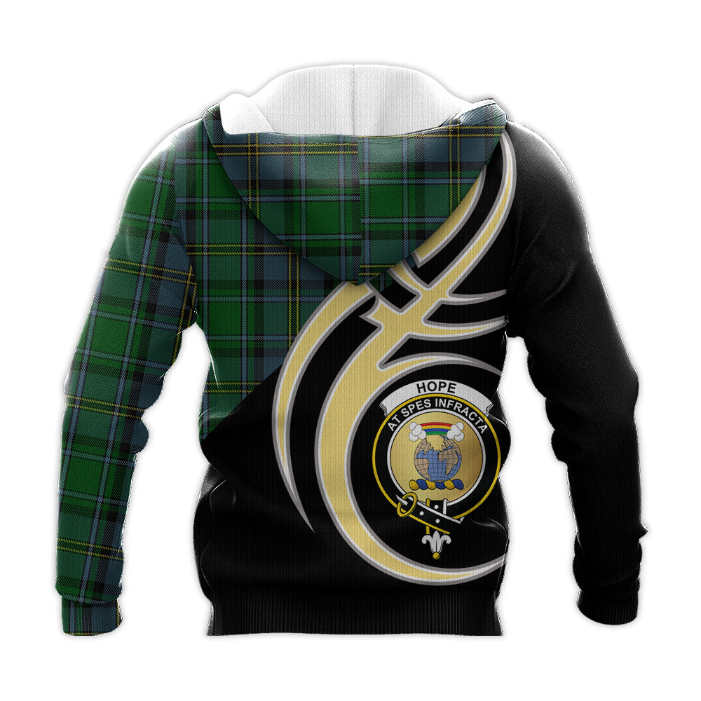 Printivon Hope Vere Clan Believe In Me Crest Tartan Knitted Hoodie Custom Your Text