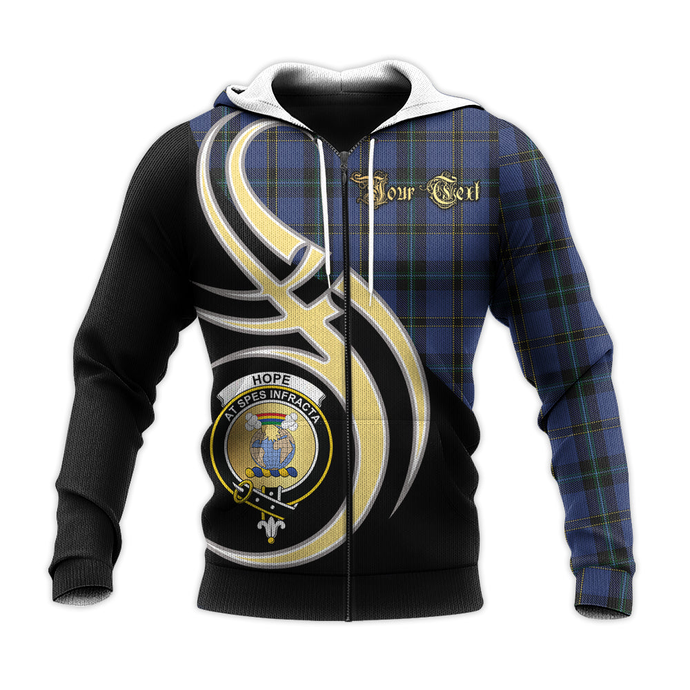 Printivon Hope Vere Weir Clan Believe In Me Crest Tartan Knitted Hoodie Custom Your Text