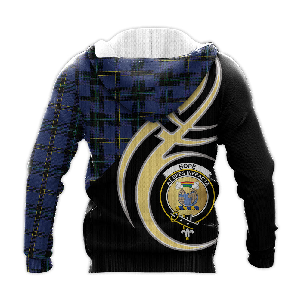 Printivon Hope Vere Weir Clan Believe In Me Crest Tartan Knitted Hoodie Custom Your Text