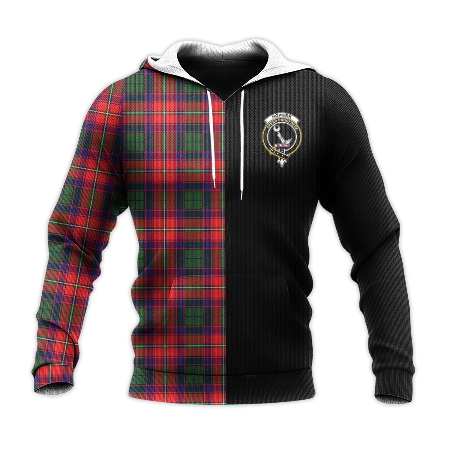 Printivon Hopkirk Tartan Personalize Half Hoodie
