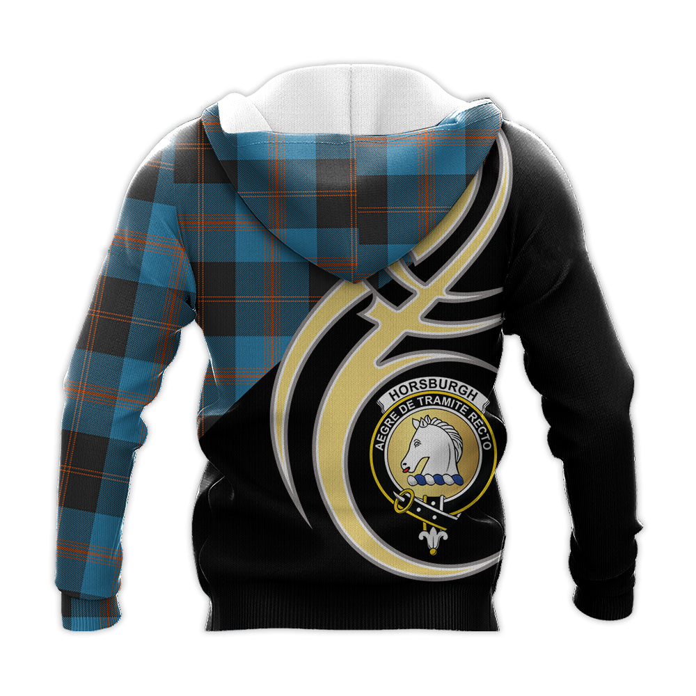 Printivon Horsburgh Clan Believe In Me Crest Tartan Knitted Hoodie Custom Your Text
