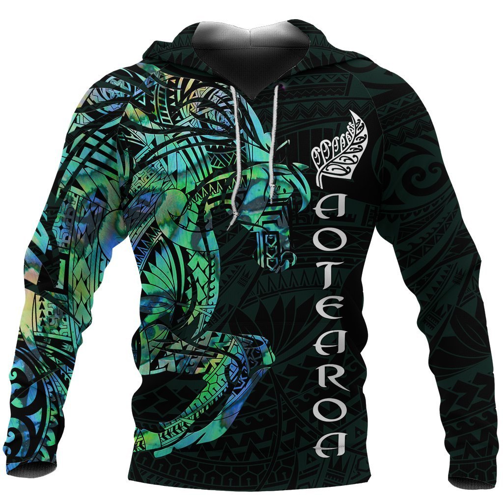 New Zealand Hoodie, Maori Horse Paua Shell Pullover Hoodie