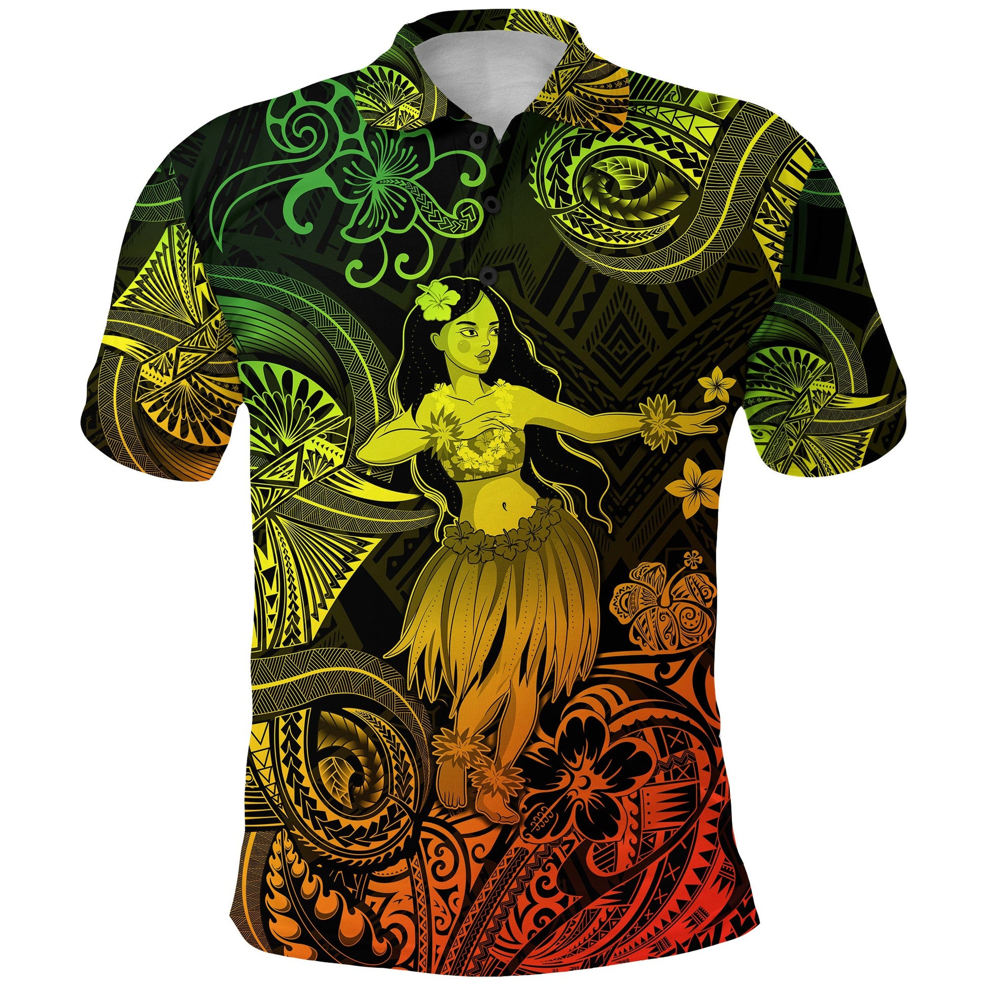 Hawaii Hula Girl Polynesian Polo Shirt Unique Style - Reggae