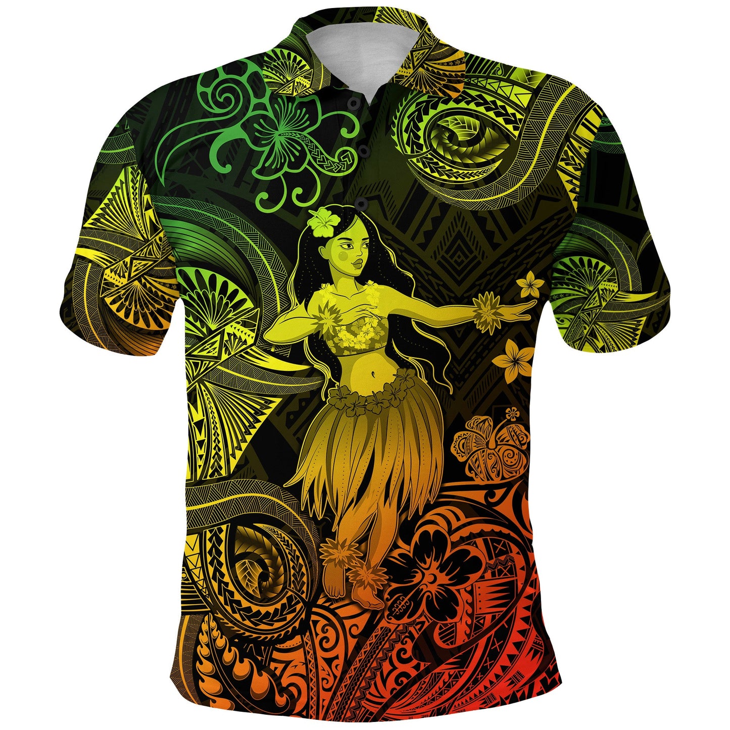 Hawaii Hula Girl Polynesian Polo Shirt Unique Style - Reggae
