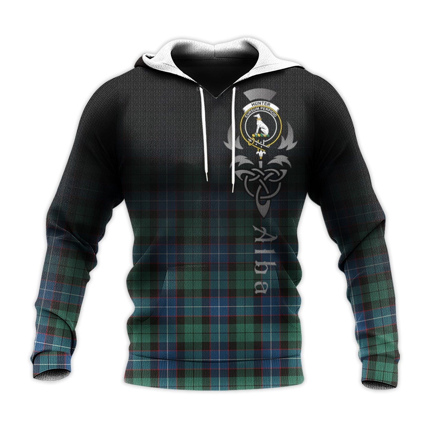 Printivon Hunter Ancient Tartan Crest Alba Celtic Hoodie