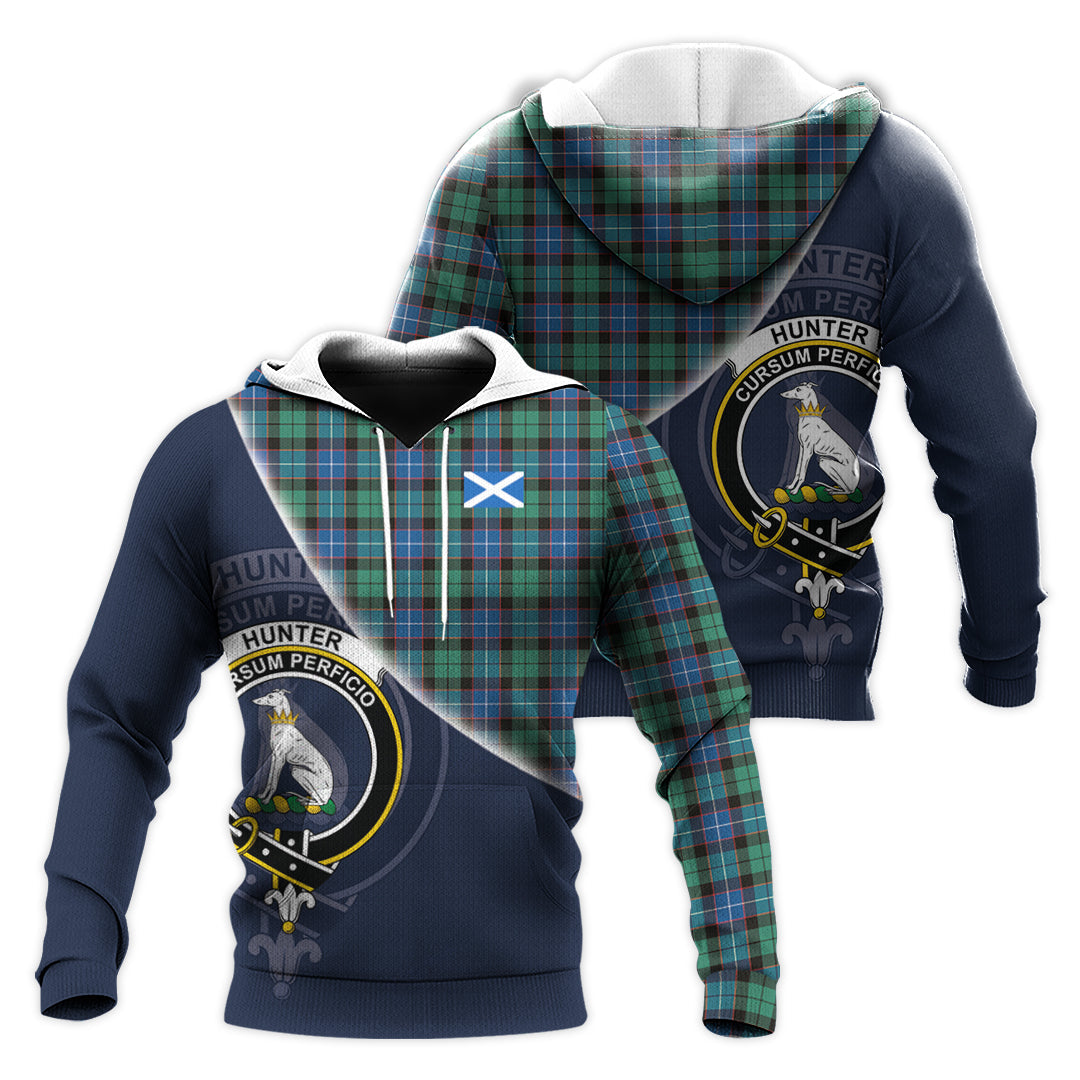 Printivon Hunter Ancient Tartan Scottish Crest Hoodie