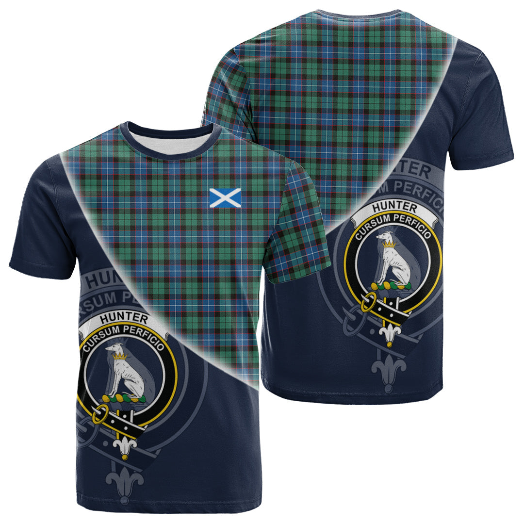 Printivon Hunter Ancient Tartan Scottish Crest T Shirt