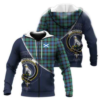 Printivon Hunter Ancient Tartan Scottish Crest Hoodie