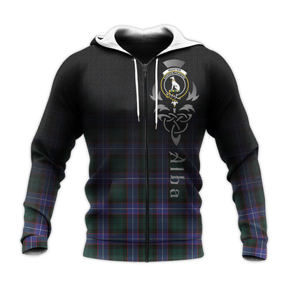 Printivon Hunter Modern Tartan Crest Alba Celtic Hoodie