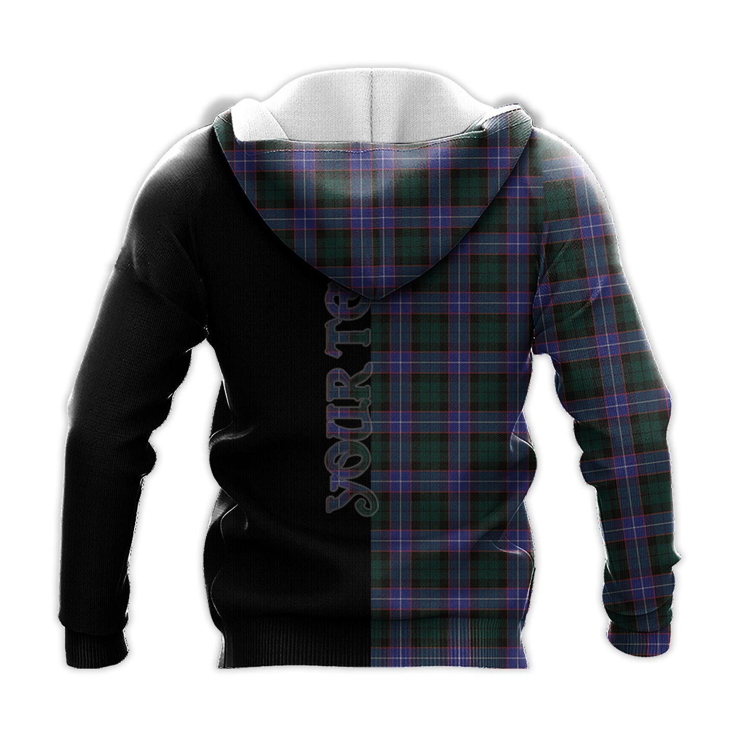 Printivon Hunter Modern Tartan Personalize Half Hoodie