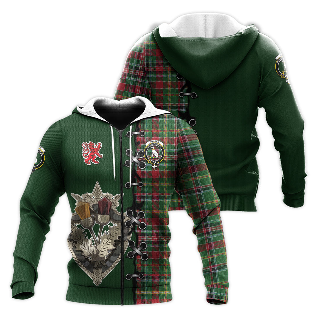 Printivon Hunter Wilsons Tartan Hoodie Lion Rampant And Celtic Thistle Style