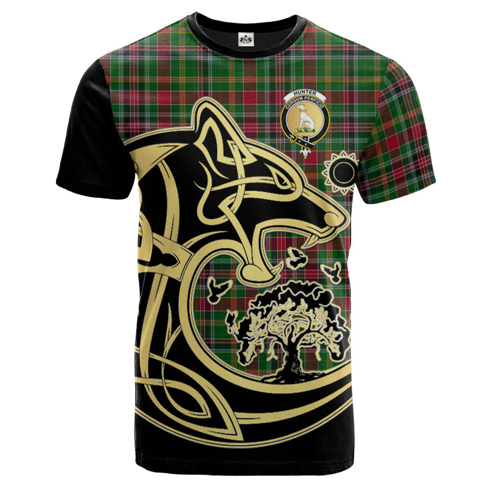 Printivon Hunter Wilsons Crest Celtic Wolf Tartan T Shirt Custom Your Text