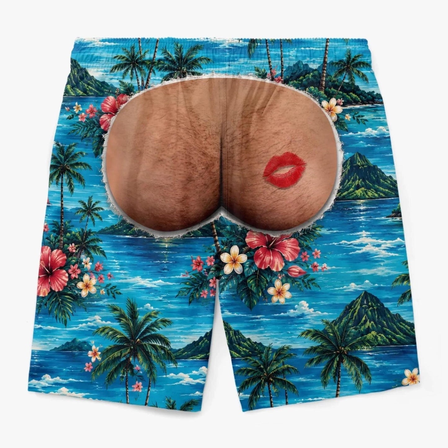 Polynesian Flowers Short For Men Funny Tropical Board Short
