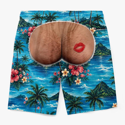 Polynesian Flowers Short For Men Funny Tropical Board Short