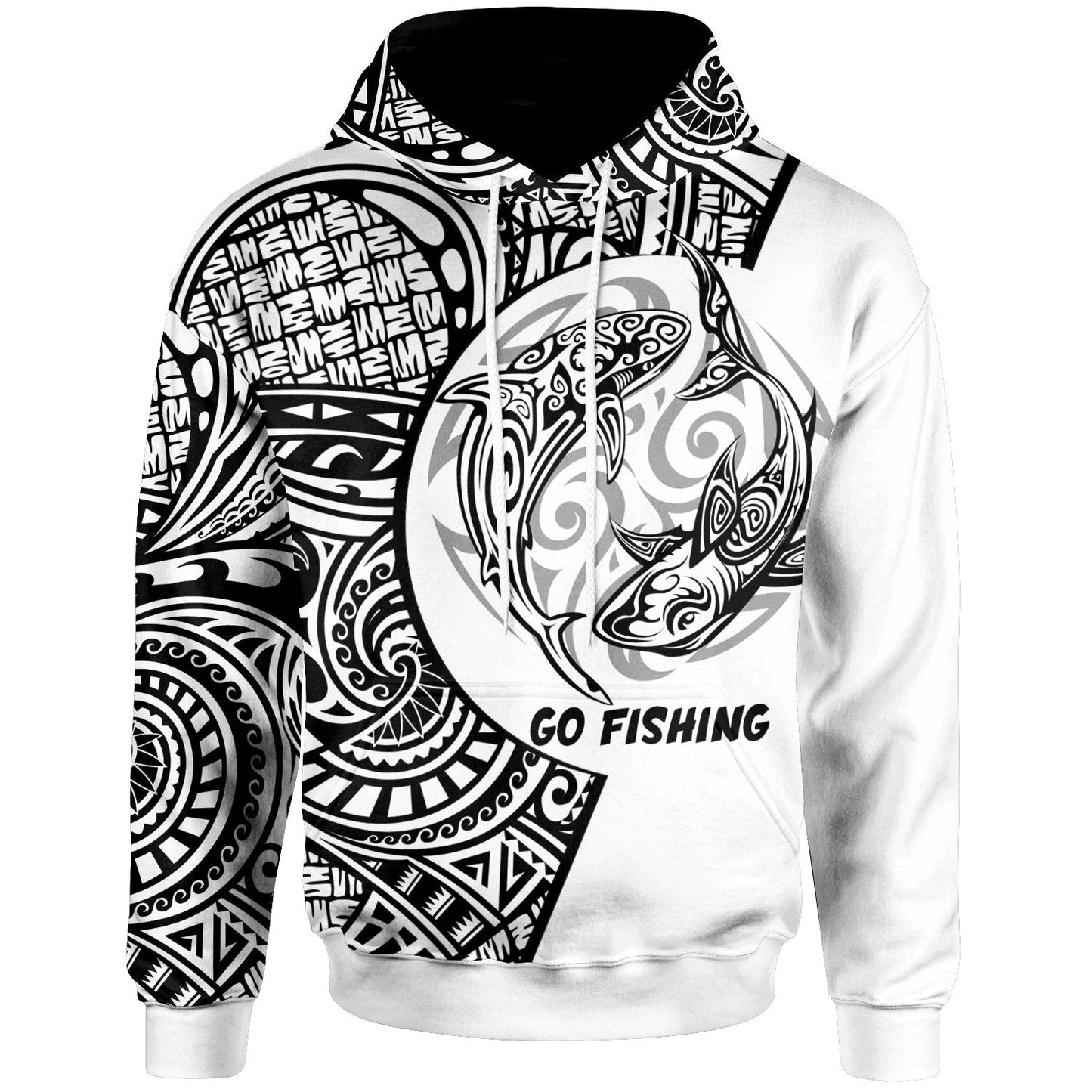 Polynesian Hoodie Fishing Makes Me Happy