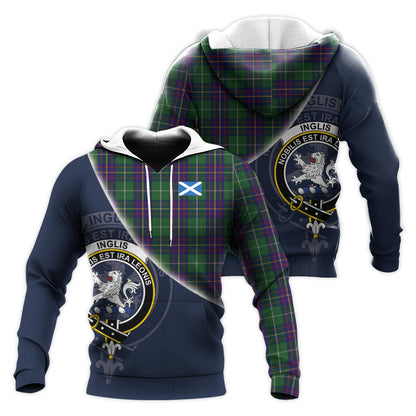 Printivon Inglis Tartan Scottish Crest Hoodie