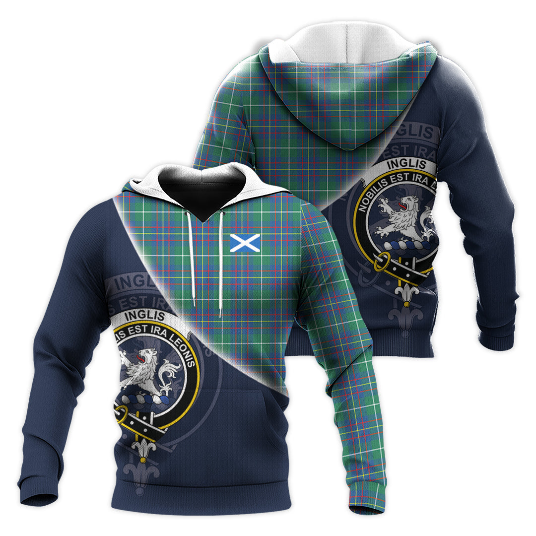 Printivon Inglis Ancient Tartan Scottish Crest Hoodie