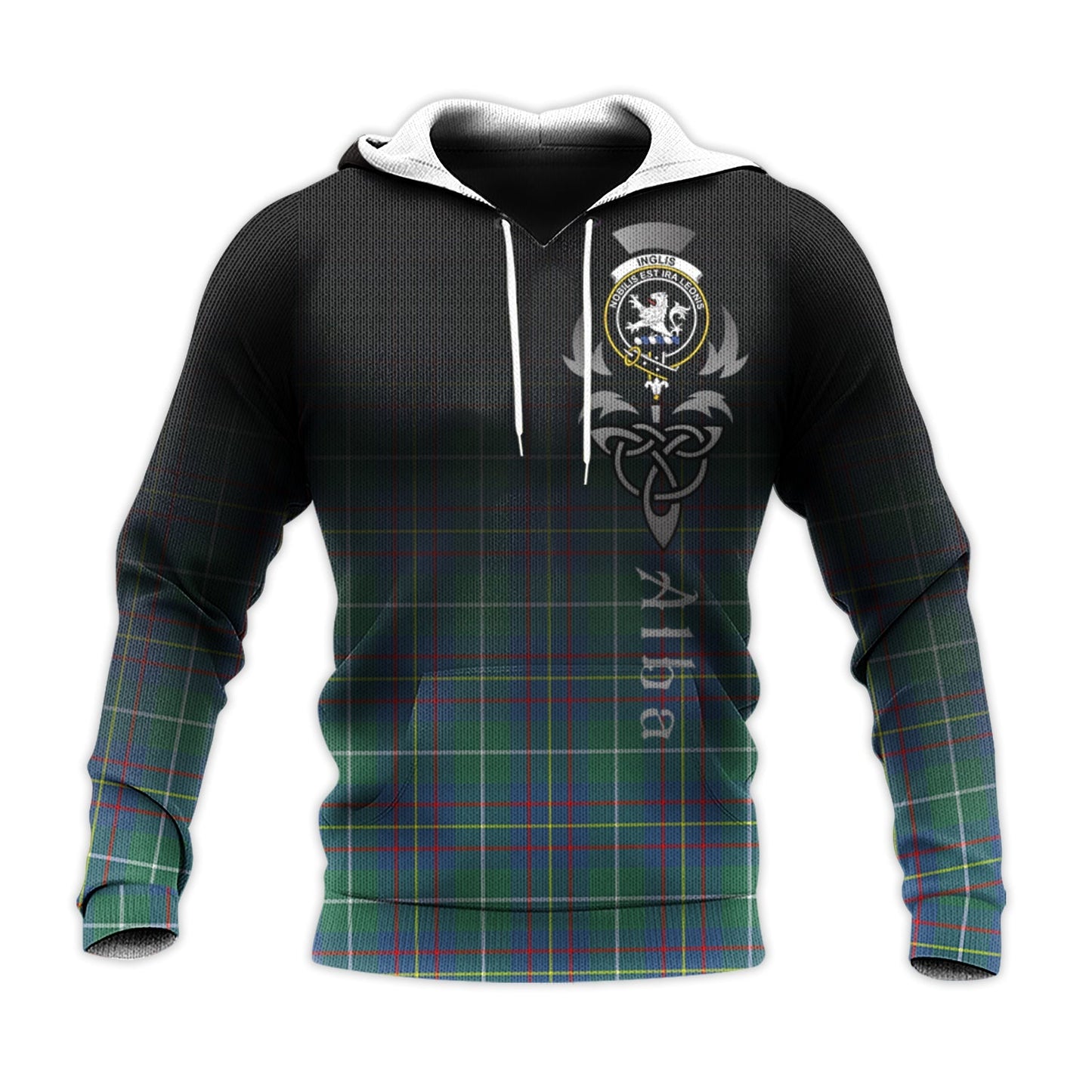 Printivon Inglis Ancient Tartan Crest Alba Celtic Hoodie